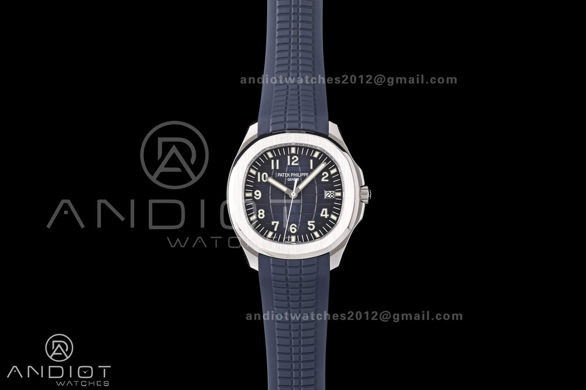Aquanaut 5168G 42mm SS DDF 1:1 Best Edition Blue Dial on Blue Rubber Strap DPB330 Super Clone (Weighted)